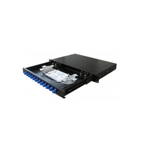 لوحة توزيع ألياف ضوئية من نوردن LC دوبلكس 12 منفذ – تركيب رف / حائط – لون أسود