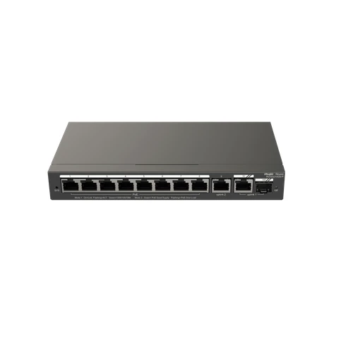 سويتش ذكي جيجابت RG-ES210GS-P من روجي ريي 10 منافذ مع 8 منافذ PoE/PoE+ ومنفذ SFP Uplink