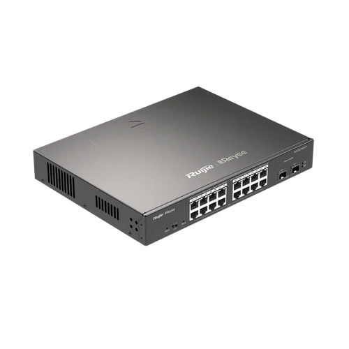 سويتش ذكي جيجابت RG-ES218GC-P من روحي ريي 18 منفذ مع 16 منافذ PoE/PoE+ وفتحات SFP بميزانية طاقة  240 واط