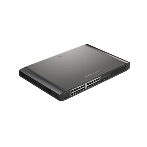 سويتش ذكي جيجابت RG-ES226GC-P من روجي ريي 26 منفذ مع 24 منفذ PoE/PoE+ ومنافذ SFP بميزانية طاقة  370 واط