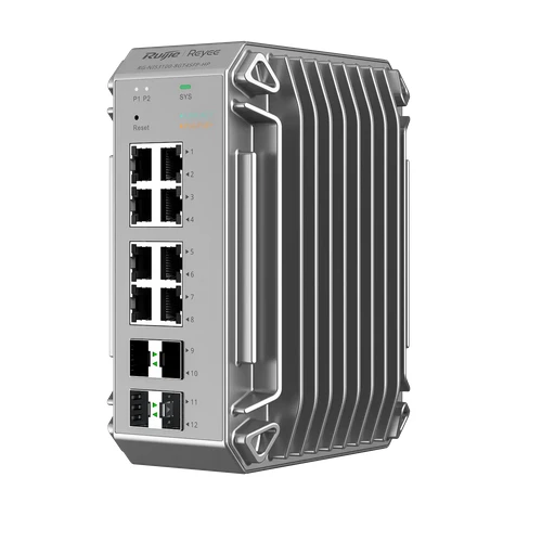 سويتش صناعي مُدار RG-NIS3100-8GT4SFP-HP من روجي طبقة ثانية L2 مع 8 منافذ جيجابت PoE و4 منافذ SFP